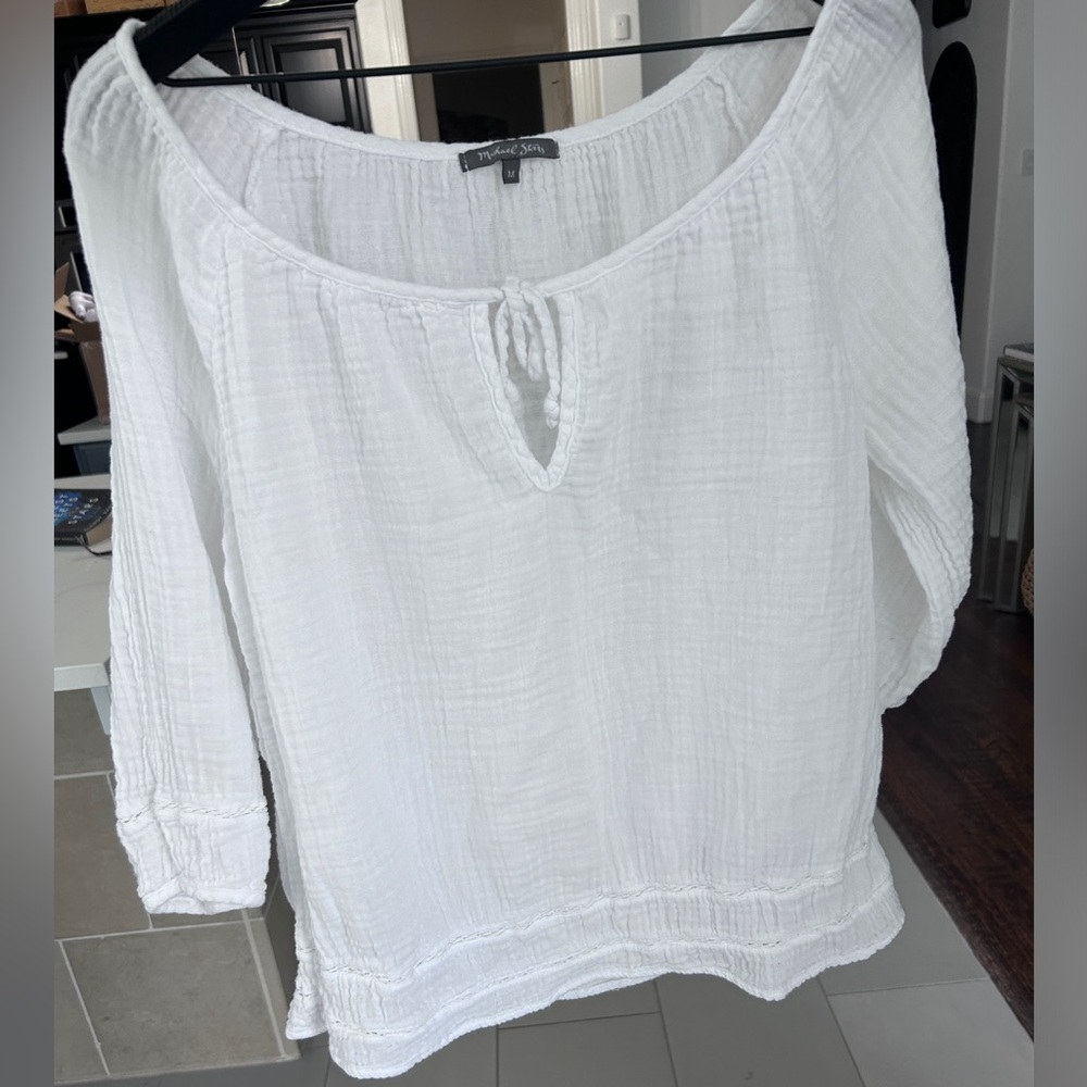 Michael Stars White gauzy boho top M